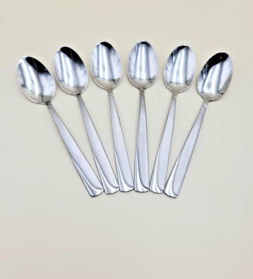 Set of 6 Oneida MADELINE Teaspoon Stainless Steel Flatware Spoon